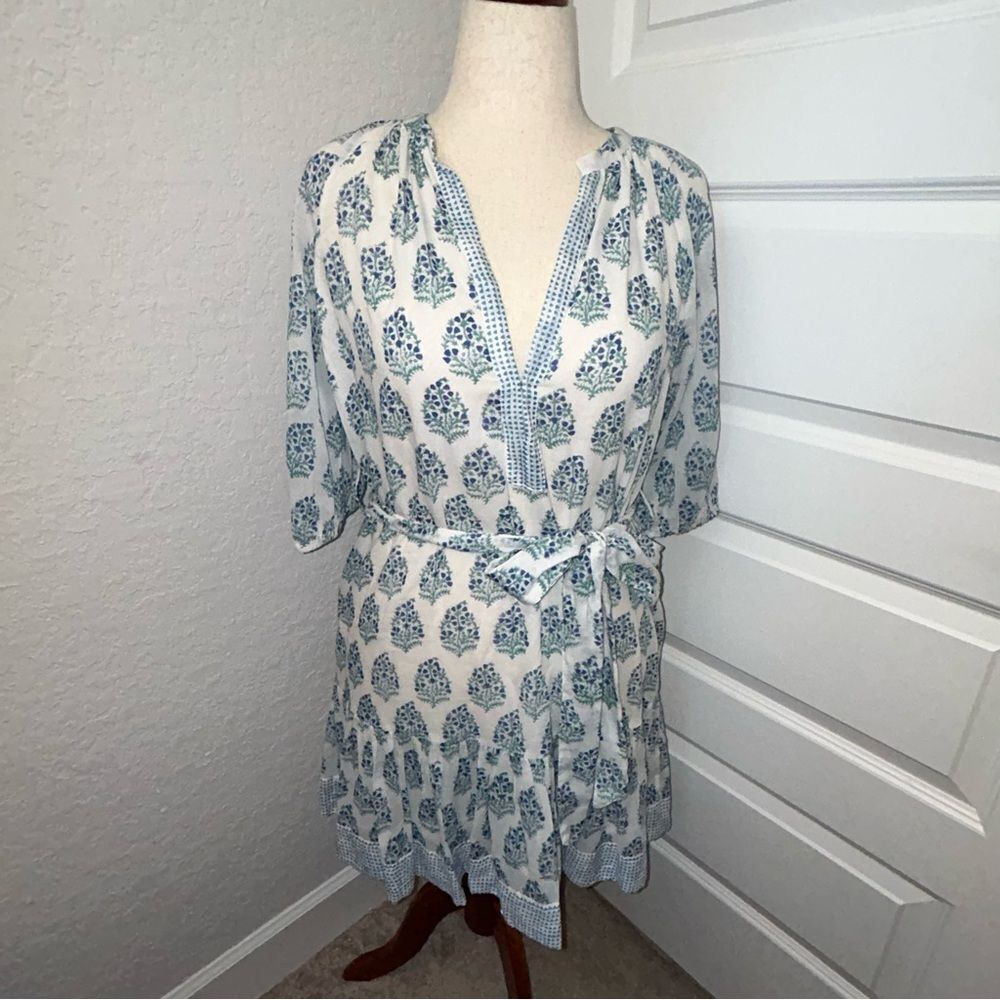 OLIPHANT 3/4 Sleeve Ruffle Boho Cottagecore Cotton Dress
